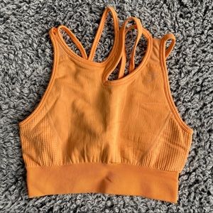 ORANGE GYMSHARK ULTRA SEAMLESS BRA